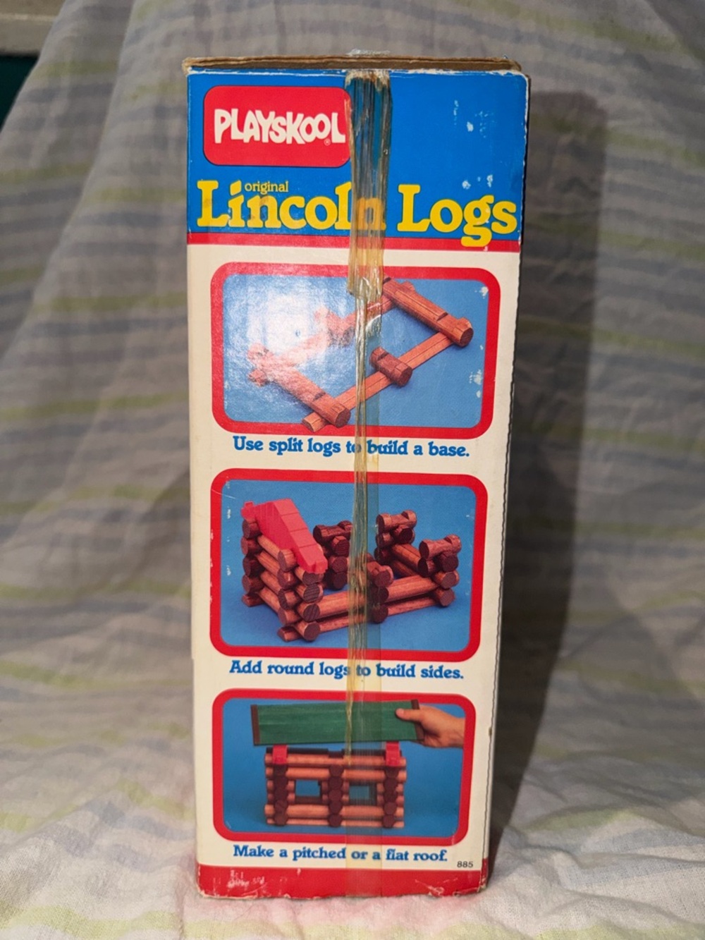 Vintage Playskool Lincoln Logs Set 103 Pieces Real Wood Original Box 1980s Toy - Picture 2 of 4